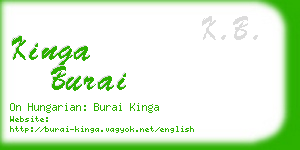 kinga burai business card